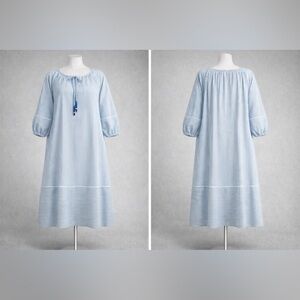 Marina Rinaldi Sport Blue & White Striped Maxi DressCoastal Resort Cotton Tunic